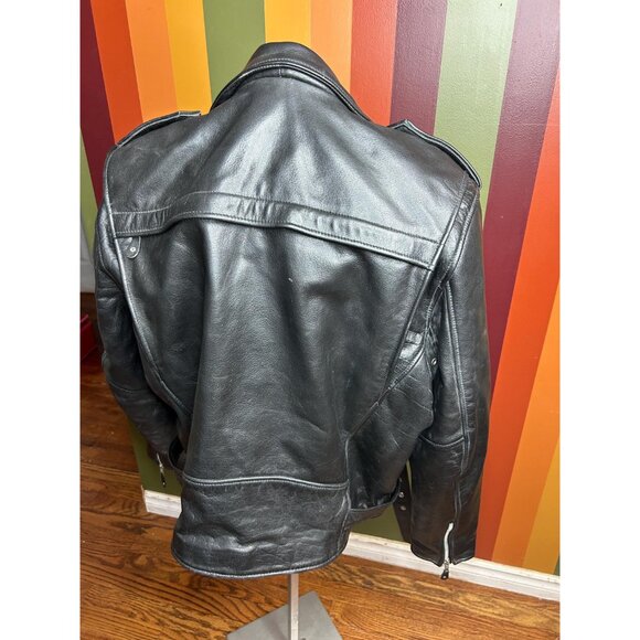 Black womens size large lather jacket super heavy first Classics classic leather - Picture 9 of 10